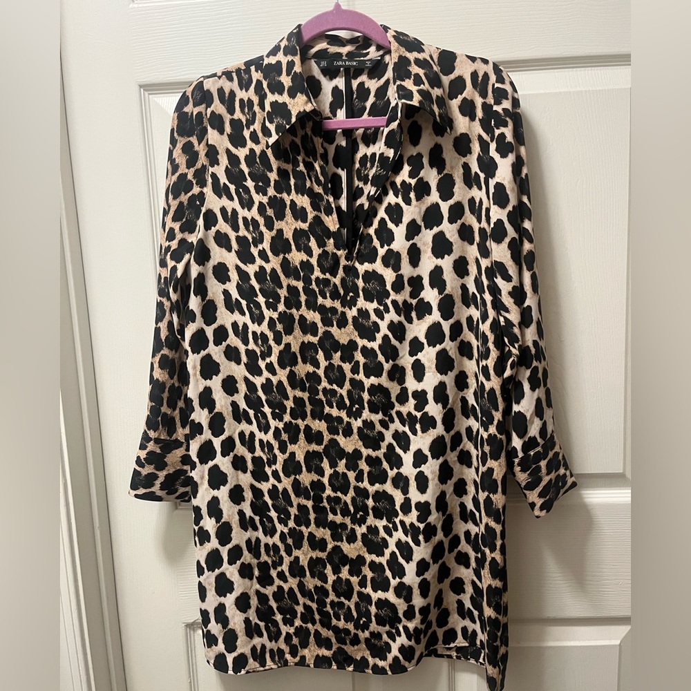 Zara Leopard Tunic/Dress. Sz‎ M